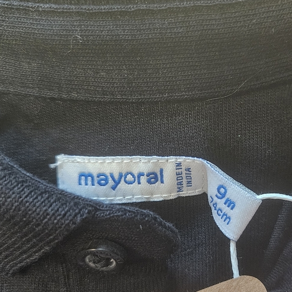 NWT MAYORAL Long Sleeve Printed Polo - Navy - Dogs - Picture 4 of 6